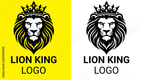 Lion King Crown Logo – Royal Black Silhouette