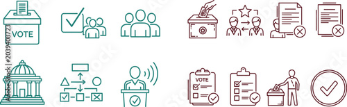 Fotografi Voting and election icons set