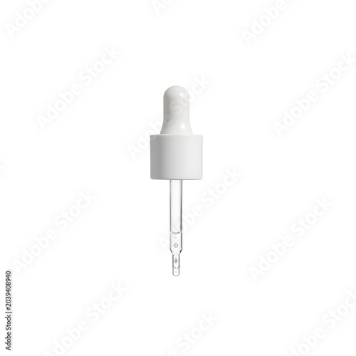 hyaluronic acid serum drop on pipette isolated on white