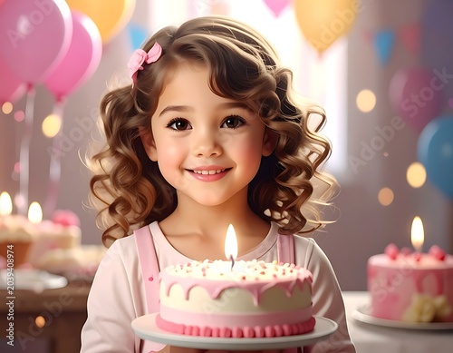 Joyful girl's birthday celebration
