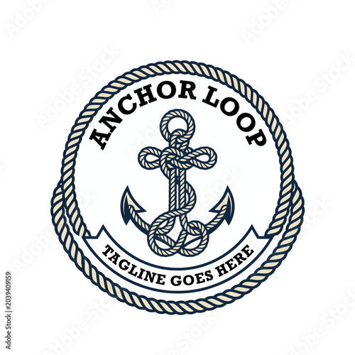 Canvastavla Classic maritime logo perfect for sailing clubs, seafood restaurants, shipping companies, or coastal clothing brands
