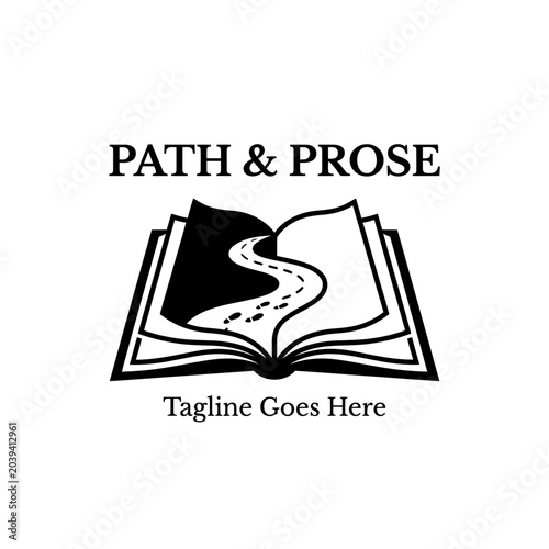 Open book illustration featuring a path leading into the horizon. Suitable for publishing, education, travel writing, or personal growth blogs.