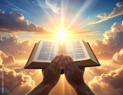 Holy light book open