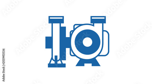 Konstfotografi Industrial Water Pump Icon, Blue Machine Equipment