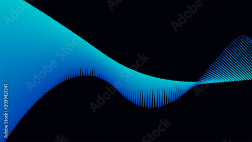abstract blue gradient wave on black background