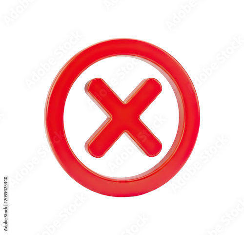 Red cross symbol inside a red circle, indicating rejection, failure, or incorrect answer in tests