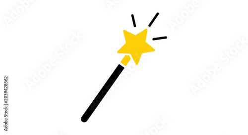 Fotografía Magic Wand Star Sparkle Icon - Fantasy and Wish Symbol