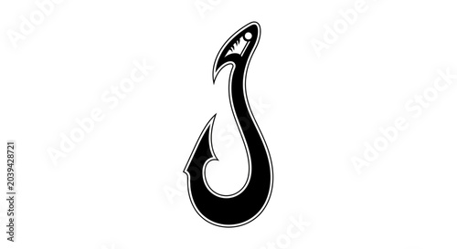 Konstfotografi Maori Hei Matau Fish Hook Symbol - Symbol of Strength, Prosperity, and Good Luck
