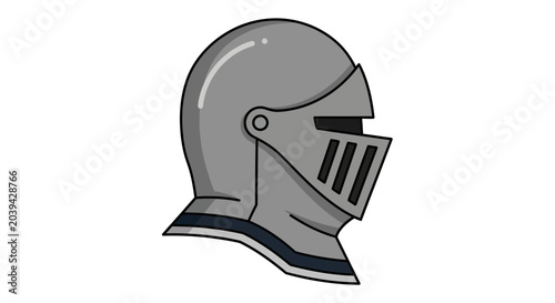 Canvas-taulu Medieval Knight Helmet Icon - Cartoon Style, Isolated on White Background