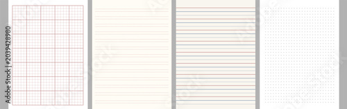 Photos Set of school copybook, notebook sheets