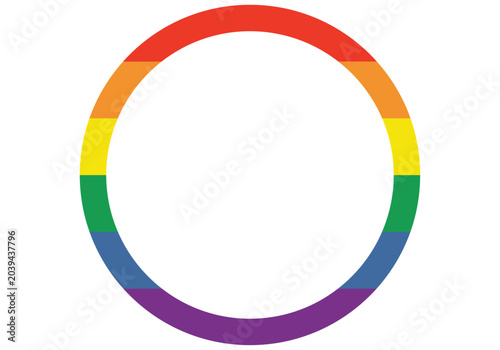 Círculo formado por las franjas de colores de la bandera del orgullo lgbtq