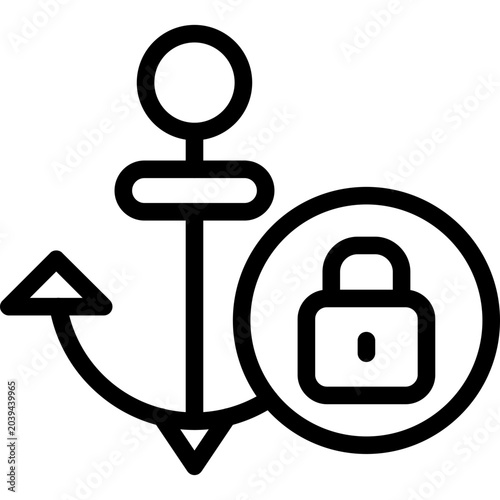Canvas Print Anchor lock Icon