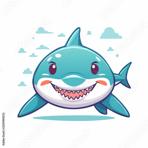 Cute cartoon shark illustration