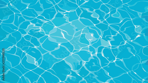 Vibrant blue swimming pool water surface vector illustration featuring light caustic reflections and clear liquid textures