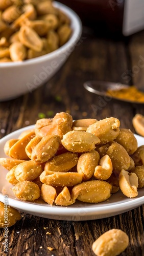 Roasted peanuts on a plate