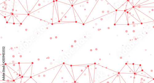 Red network connections on transparent background vector graphic with dots and lines