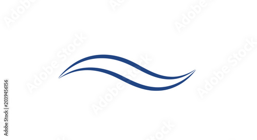 Blue wave symbol logo design element.