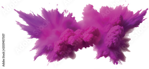 Multicolor powder explosion on White background. Colored cloud. Colorful dust explode. Paint Holi. colorful rainbow Holi paint color powder explosion with bright colors isolated white background.