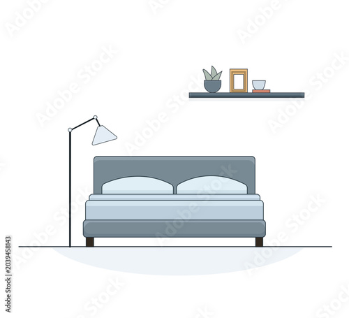 Obraz na płótnie modern bedroom interior vector illustration