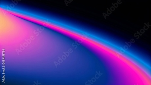Obraz na plátně Futuristic neon background featuring pink yellow and blue gradient glow on dark