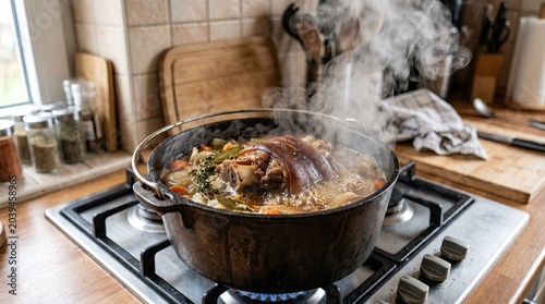 cooking meat in a pan