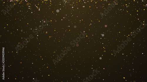 Photos Golden Particles Falling on Dark Background