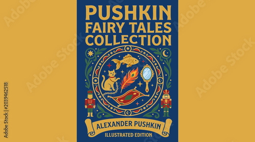 Photos Pushkin Fairy Tales Collection Illustrated Cover with Magic Elements