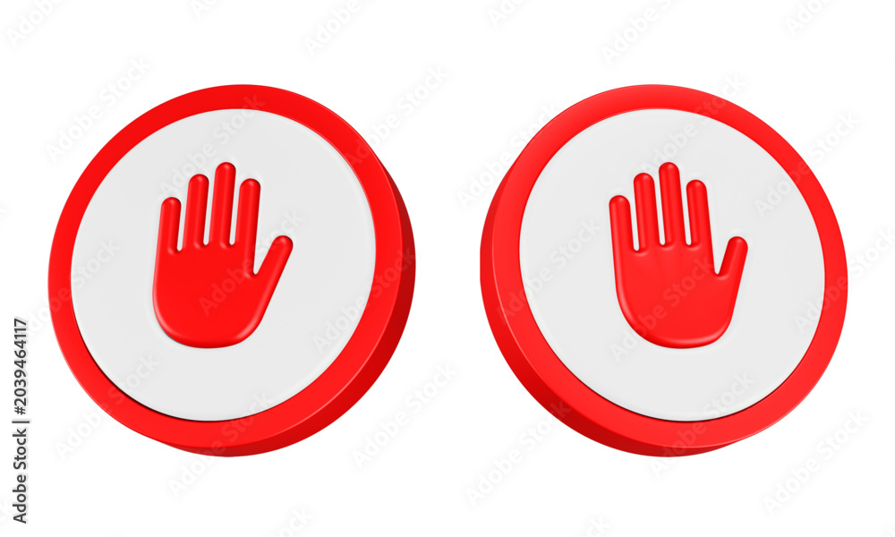 Obraz premium stop icon 3d render circle button