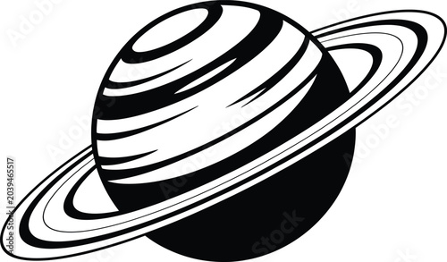 Εκτύπωση καμβά Saturn Planet Illustration Isolated on White