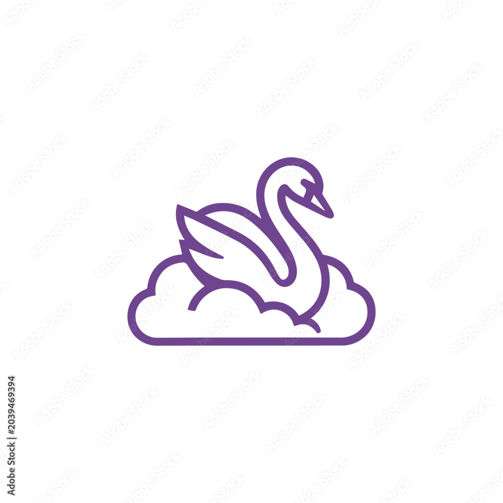 Fototapeta premium Swan In Clouds Logo