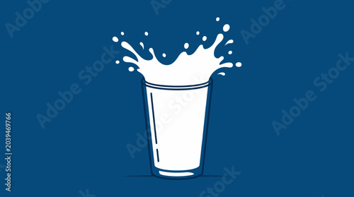 Obraz na płótnie A glass with milk splashing out.