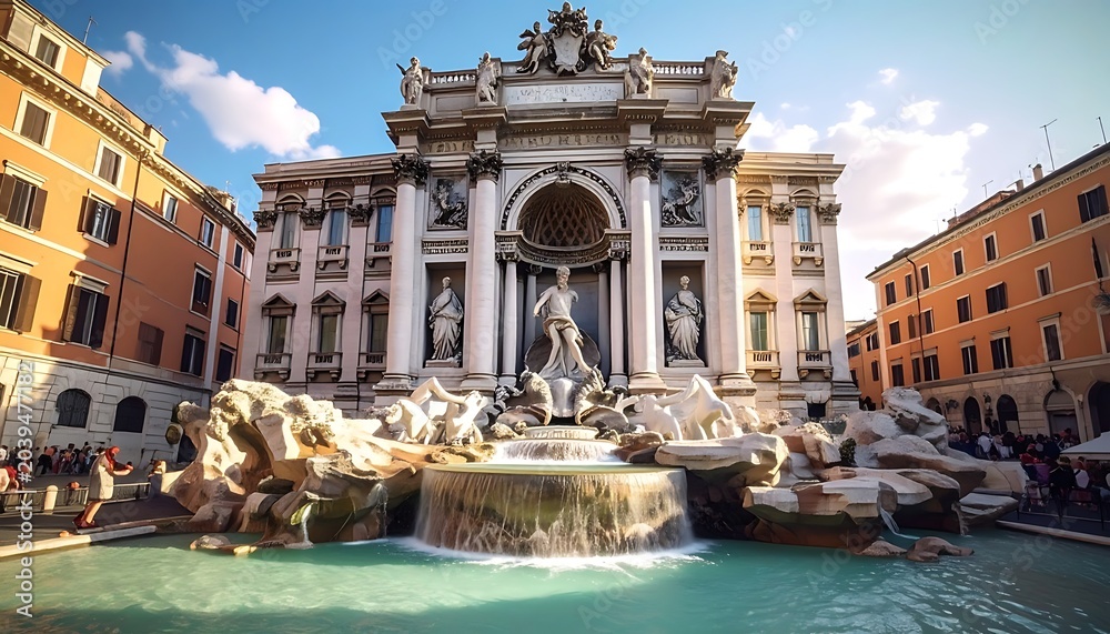 Fototapeta premium Trevi Fountain Rome Italy Landmark Architecture.