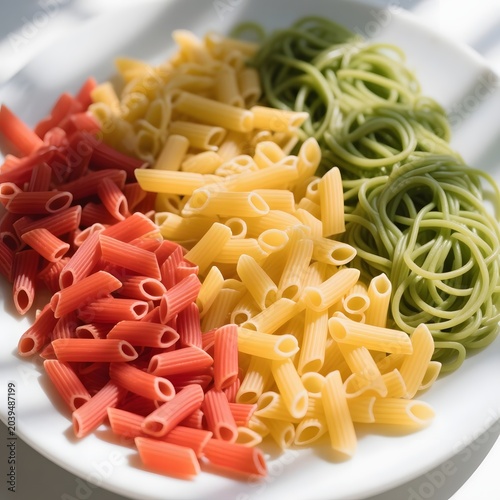 4k high quality Ai generative HD photo realistic background wallpaper food set seamless pattern fabric food pasta symmetrical symmetric Italian macaroni spaghetti fusilli sun elbow photography