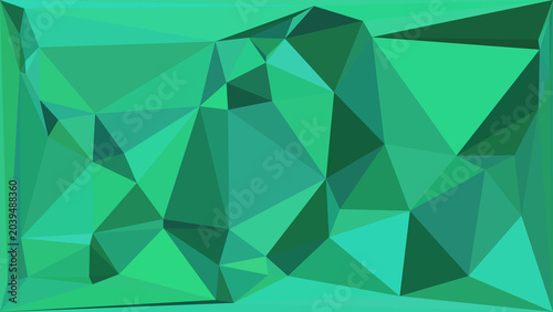 Konstfotografi Abstract geometric low-poly background composed of a striking arrangement of various green and teal polygons, delivering a crisp and modern visual effect suitable for digital media