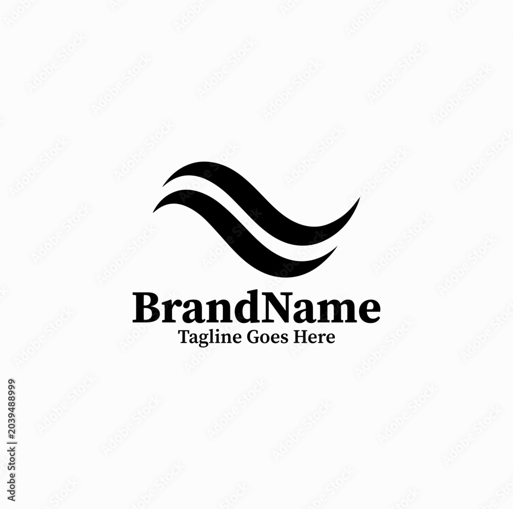 Fototapeta premium Twin Wave Abstract Logo