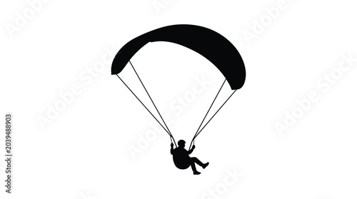 Картината върху платно parachute jumper silhouette skydiver silk canopy flight