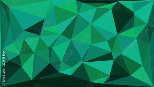 Tableau sur toile A striking abstract low poly background displaying a complex network of geometric facets in deep and vibrant green tones, perfect for modern digital designs