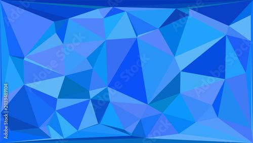 Abstract geometric background with blue triangles in a modern low poly mosaic design pattern style.