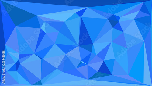 Creative abstract background with blue geometric triangles in a low poly mosaic pattern design.