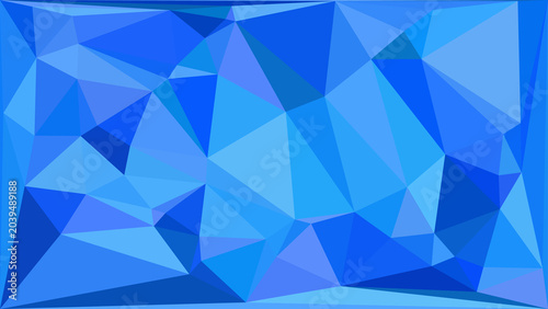 Modern abstract background featuring blue geometric triangles in a low poly mosaic pattern design.