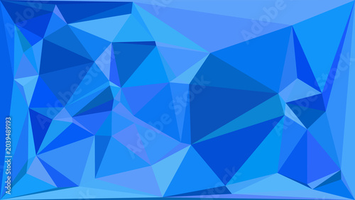 Vibrant abstract background with blue geometric triangles in a low poly mosaic pattern design.