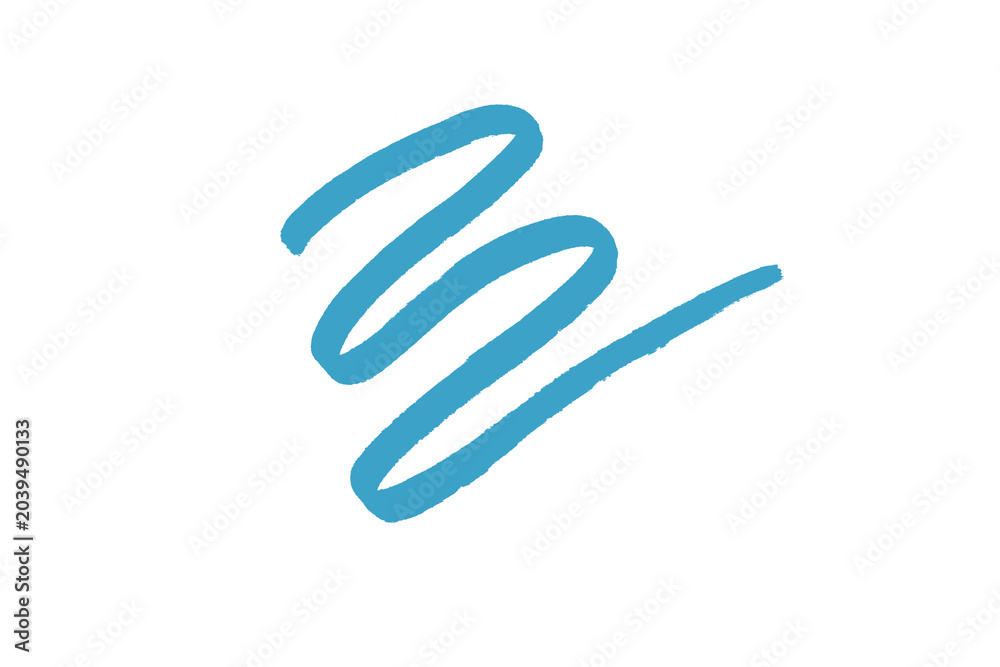 Fototapeta premium Abstract blue brush stroke on white background, dynamic artistic element for design and creativity