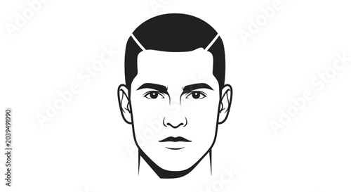 Photos Man face with short hair.