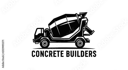 Tableau sur toile Concrete Mixer Truck Logo Design