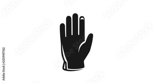 Foto Black Hand Gesture Stop Sign.