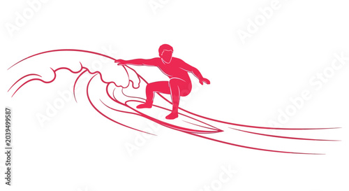 Canvas Print Man surfing on a wave board.