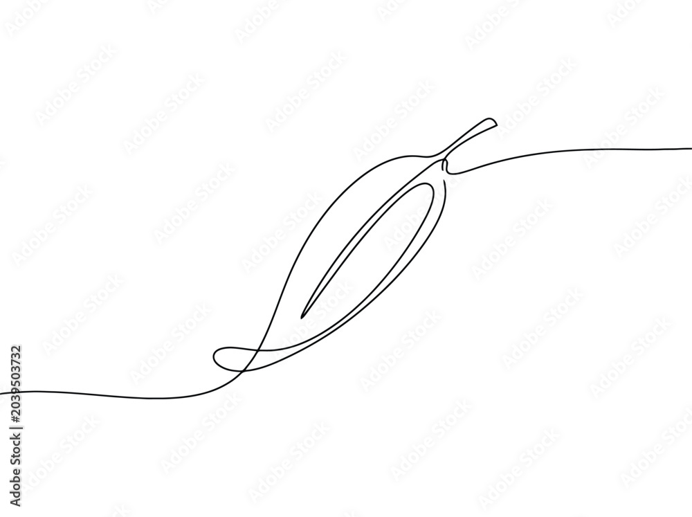 Obraz premium Single continuous line drawing of a chili pepper with minimalist style and abstract aesthetic