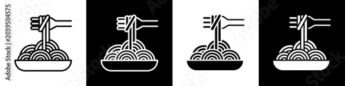 Spaghetti black and white icon design concept