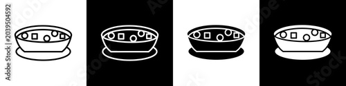 Fotografie Soup black and white icon design concept