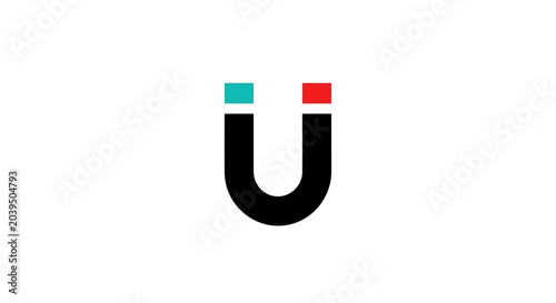 Foto Magnetic attraction force symbol icon.